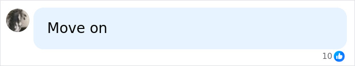 Screenshot of a social media comment with a simple message, Move on, in response to King Charles letter. Screenshot of a social media comment with a simple message, Move on, in response to King Charles letter.