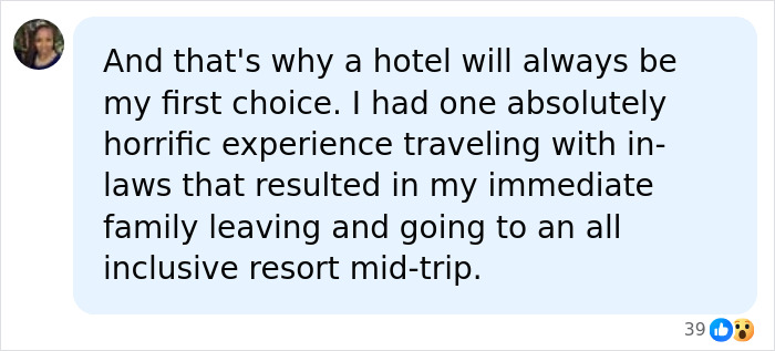 A user explaining a horrific Airbnb stay experience with in-laws that led to switching to an all-inclusive resort. A user explaining a horrific Airbnb stay experience with in-laws that led to switching to an all-inclusive resort.