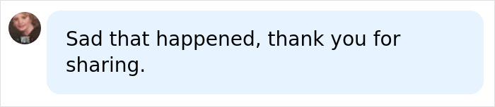 An online comment showing sympathy to a woman dealing with blurry vision and losing her eye