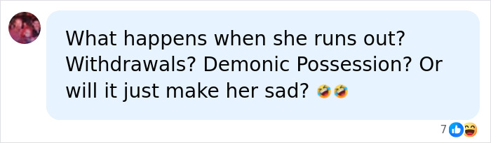 A social media comment speculating on the effects of a stage actress eating ashes for good luck.