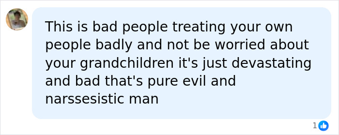 A social media comment expressing strong disapproval of how Prince Harry and Meghan Markle are treating their own people.