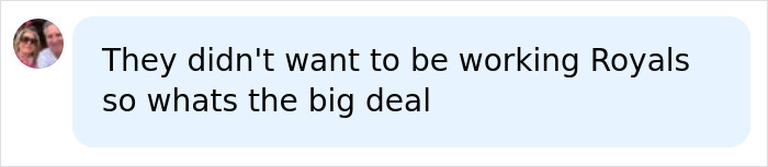 A social media comment on Prince Harry and Meghan Markle not wanting to be working royals after King Charles's letter.
