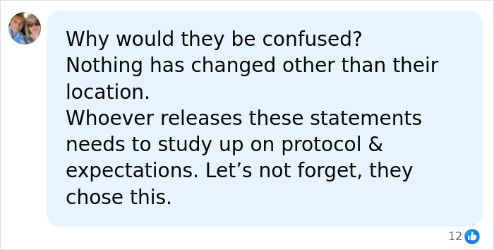 A social media comment from a user discussing Prince Harry and Meghan Markle's response to King Charles' letter.
