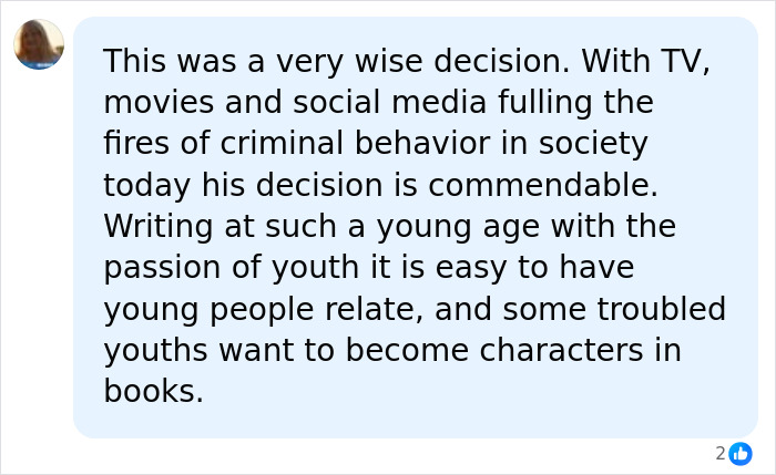 A social media comment commends Stephen King's decision to pull his book from publication for wise reasons. A social media comment commends Stephen King's decision to pull his book from publication for wise reasons.