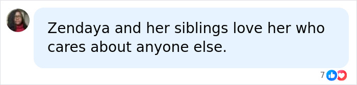 A social media comment supporting Zendaya's mom amidst cruel comments about her looks, stating her kids love her. A social media comment supporting Zendaya's mom amidst cruel comments about her looks, stating her kids love her.