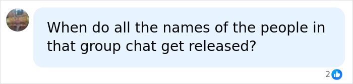 Online comment asking when names will be released from the Cornell 7 group chat. Online comment asking when names will be released from the Cornell 7 group chat.