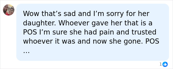 A comment expressing sorrow for Hayden Panettiere's daughter, condemning the substance provider, related to her life. A comment expressing sorrow for Hayden Panettiere's daughter, condemning the substance provider, related to her life.