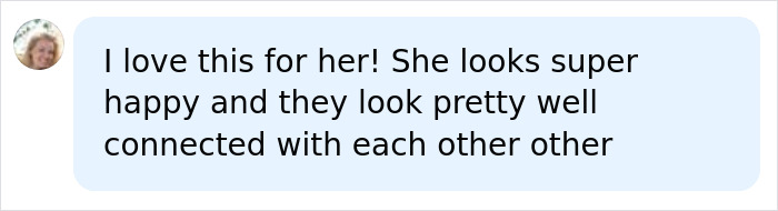 A social media comment noting Katie Holmes happiness and connection with her new boyfriend. A social media comment noting Katie Holmes happiness and connection with her new boyfriend.