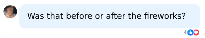 A social media comment asking Was that before or after the fireworks? related to Erika Kirk and Charlie’s passing. A social media comment asking Was that before or after the fireworks? related to Erika Kirk and Charlie’s passing.