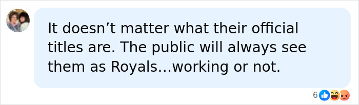 A social media comment about King Charles and Harry and Meghan's UK move, stating Royals will always be seen as Royals. A social media comment about King Charles and Harry and Meghan's UK move, stating Royals will always be seen as Royals.