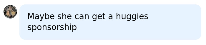 Screenshot of a comment suggesting a Huggies sponsorship for the HYROX athlete after backlash for soiling herself.