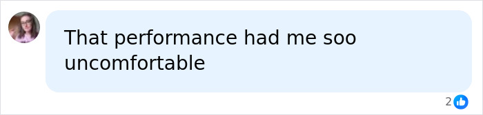 Comment expressing discomfort from Madonna's performance Comment expressing discomfort from Madonna's performance