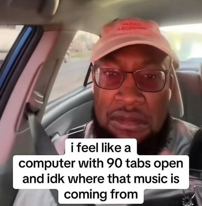 A meme with a man looking tired, representing edgy memes about everyday stress.