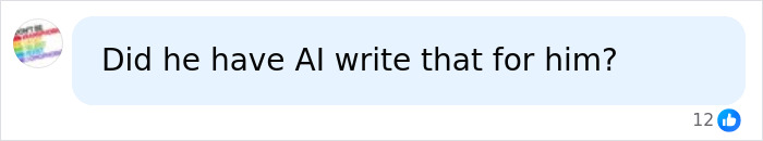 A social media comment questioning if AI wrote the billionaire's statement on Macklemore's removal from the Ed Sheeran tour.