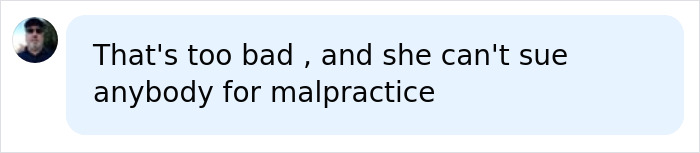 A user comment about malpractice following a tragic turn for an influencer after surgery