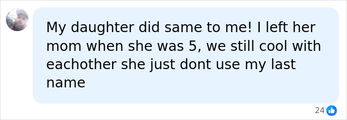 A comment about a daughter dropping a last name, referencing Brad Pitt and Angelina Jolie's daughter Zahara