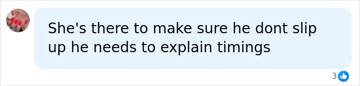 A comment about Patrick Clancy, stating someone is there to ensure he doesn't slip up during the interview.