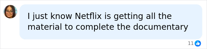 A social media comment speculating about Netflix documenting Patrick Clancy's children's story.