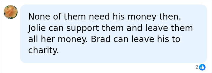 A comment about financial independence of Angelina Jolie's Daughter Zahara and siblings from Brad Pitt