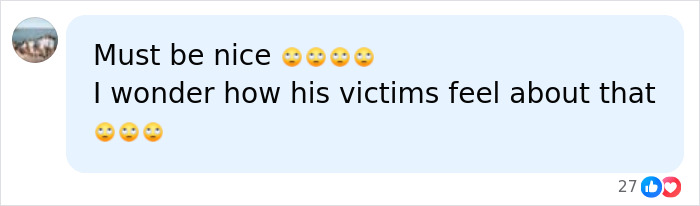 User reaction to Son of Norway's Crown at royal funeral: Must be nice. How do his victims feel?