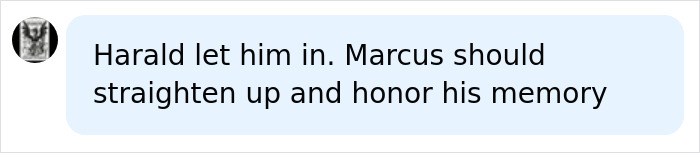 A social media comment discusses the son of Norway's Crown and his role at a royal funeral.
