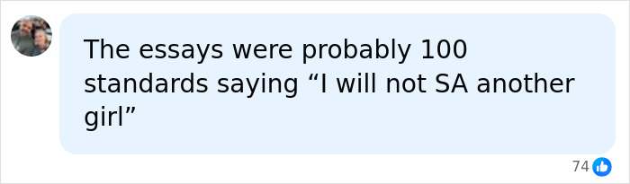 A social media comment criticizing Cornell Fraternity Case with text on essays and standards. A social media comment criticizing Cornell Fraternity Case with text on essays and standards.