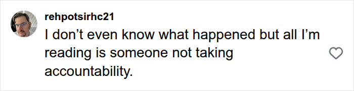 A social media comment about accountability regarding Pink's controversial posts and fan support. A social media comment about accountability regarding Pink's controversial posts and fan support.
