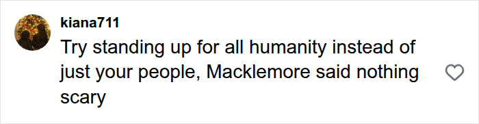 Screenshot of fan criticism about Pink's controversial posts, showing a comment about standing up for humanity. Screenshot of fan criticism about Pink's controversial posts, showing a comment about standing up for humanity.