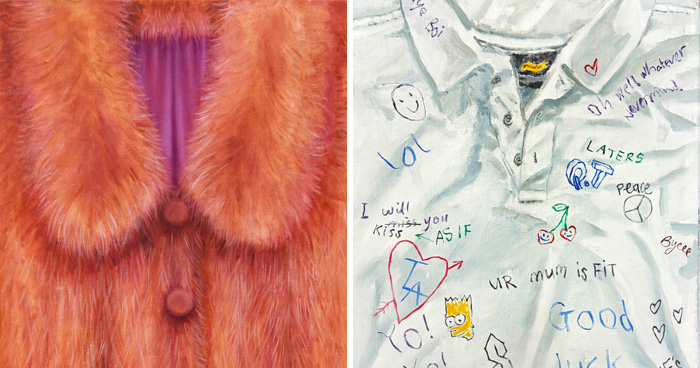 This Artist Turns Jumpers, Fur Coats, And Slogan T-Shirts Into Striking Portraits Of Identity (50 Pics)