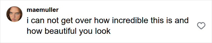 Social media comment praising the beautiful pregnant star on the runway.