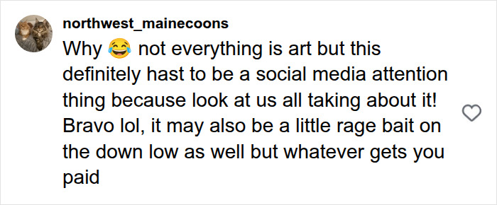 Instagram backlash comment criticizing the pregnant star runway appearance as a social media attention thing.