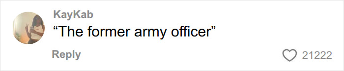 Social media comment identifying the Putney Pusher as a former army officer, hinting at his identity.