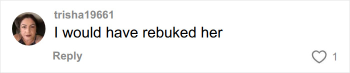 Screenshot of a comment from trisha19661 about confronting the racist Karen. Screenshot of a comment from trisha19661 about confronting the racist Karen.