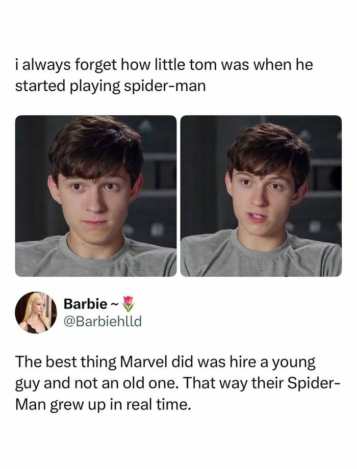 Young Tom Holland as Spider-Man reflects Marvel hiring a young actor for real-time growth