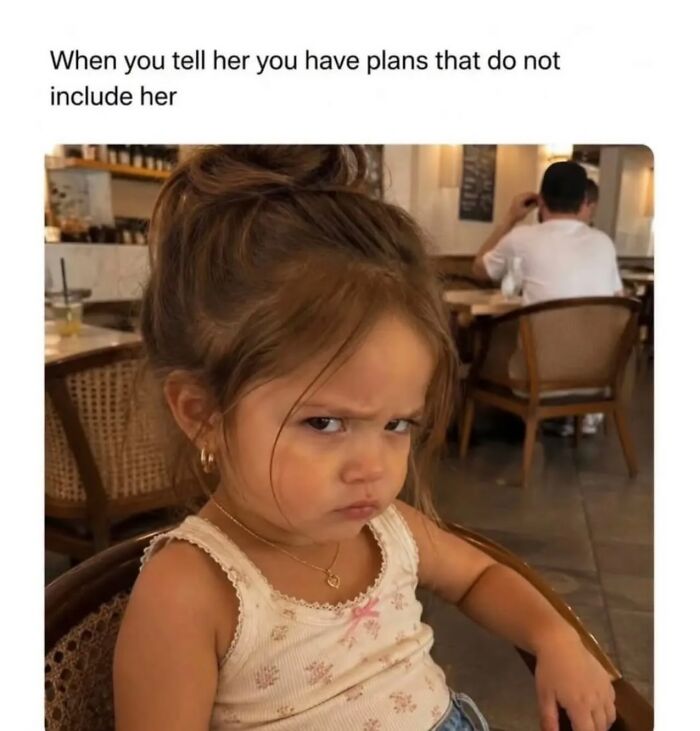 Little girl making an angry face meme about exclusive plans