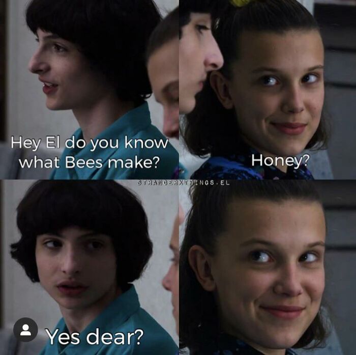 Stranger Things meme featuring Mike and El, showing the awkward nature of cringe memes.