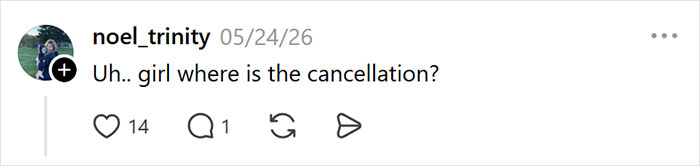 Screenshot of a comment from noel_trinity asking about the date cancellation, a warning sign. Screenshot of a comment from noel_trinity asking about the date cancellation, a warning sign.