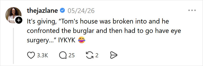 A social media user comments on the weird text before a date, suggesting it's an unbelievable excuse. A social media user comments on the weird text before a date, suggesting it's an unbelievable excuse.