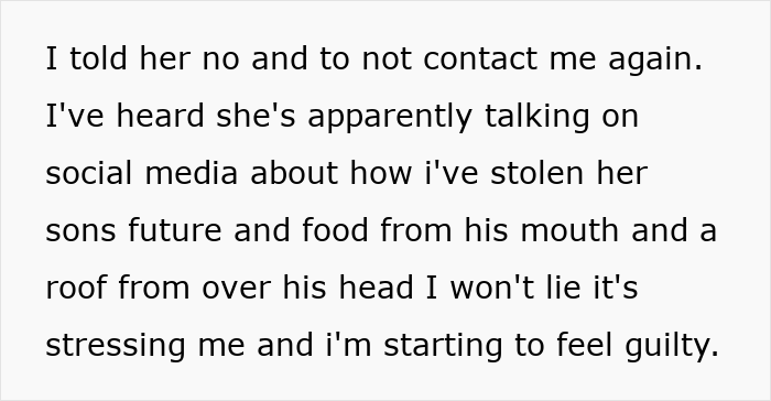 Text describing a woman feeling guilty due to inheritance drama involving her sister-in-law. Text describing a woman feeling guilty due to inheritance drama involving her sister-in-law.