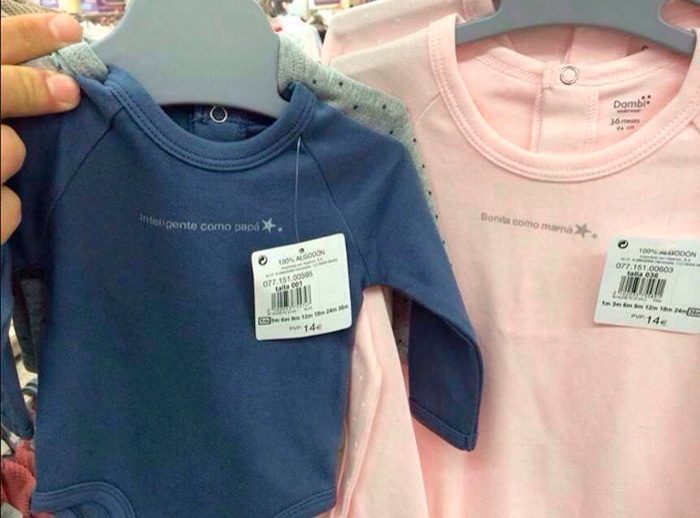 Retail giant displays baby clothing with problematic slogans, contributing to a terrible message. Retail giant displays baby clothing with problematic slogans, contributing to a terrible message.
