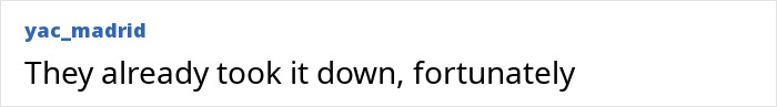 Screenshot of yac_madrid comment, indicating the girls' t-shirt with a terrible message was taken down. Screenshot of yac_madrid comment, indicating the girls' t-shirt with a terrible message was taken down.