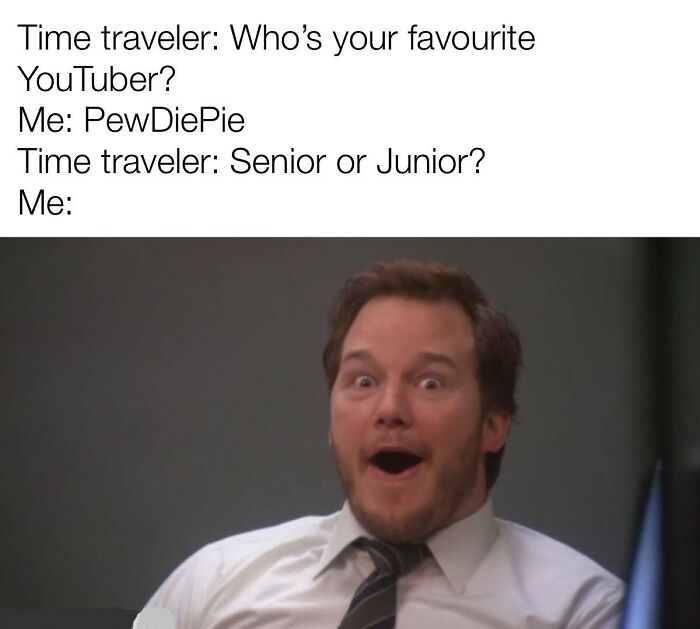 An Andy Dwyer reaction face used in a PewDiePie cringe meme.