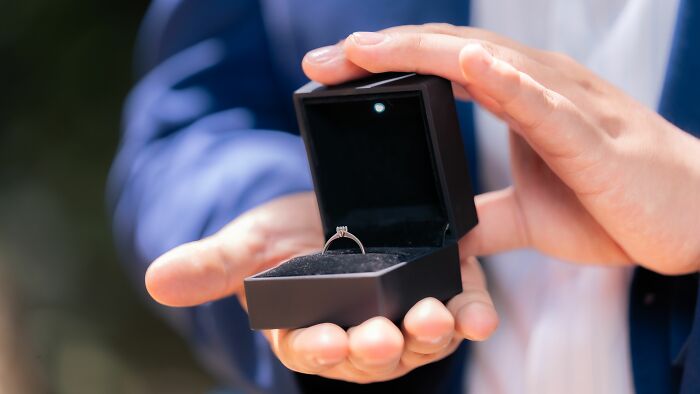 Engagement ring in black box symbolizing unexpected secrets discovered