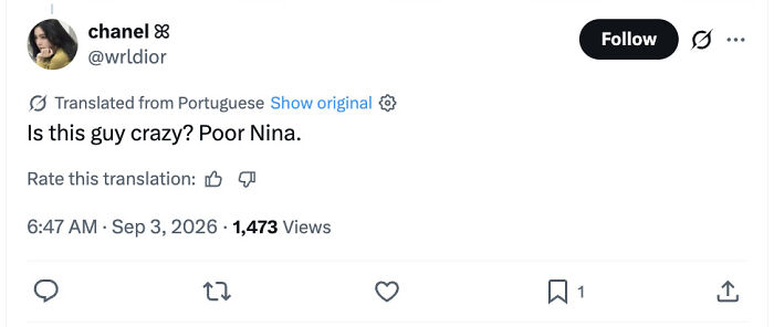 A social media post on X (formerly Twitter) expressing sympathy for Nina Dobrev after her Venice Film Festival red carpet incident. A social media post on X (formerly Twitter) expressing sympathy for Nina Dobrev after her Venice Film Festival red carpet incident.