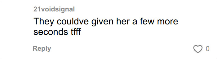 A comment about Nina Dobrevs horrible moment at the Venice Film Festival red carpet, saying they could've given her more seconds. A comment about Nina Dobrevs horrible moment at the Venice Film Festival red carpet, saying they could've given her more seconds.