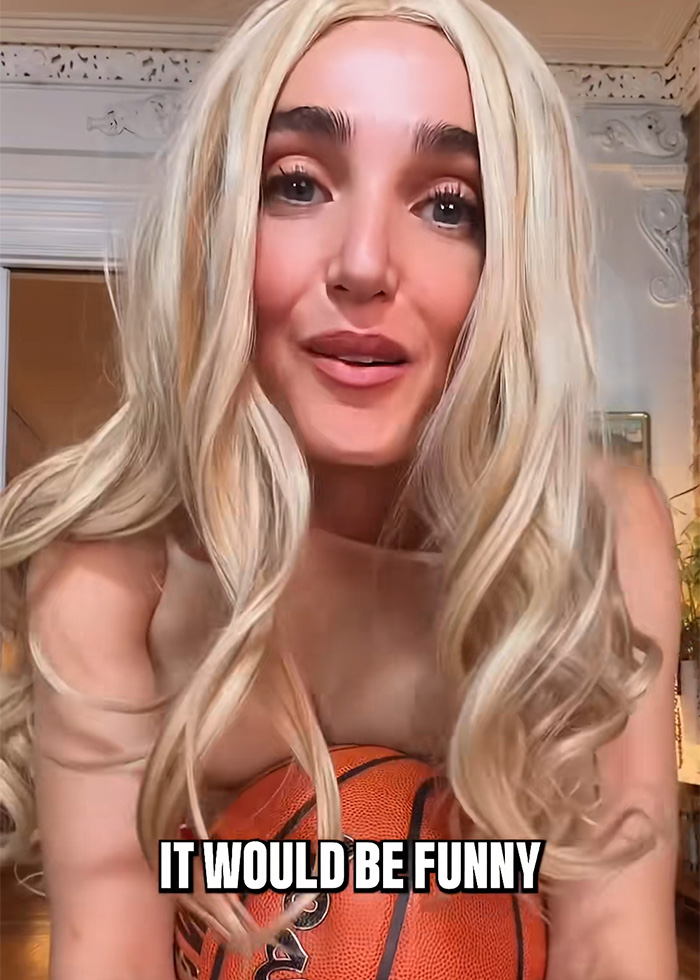 SNL star Sarah Sherman parodies Sydney Sweeney's controversial betting ad, holding a basketball. It's a hilarious parody. SNL star Sarah Sherman parodies Sydney Sweeney's controversial betting ad, holding a basketball. It's a hilarious parody.