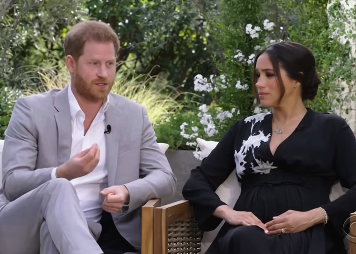 Meghan Markle and Prince Harry during their UK return interview. Meghan Markle and Prince Harry during their UK return interview.
