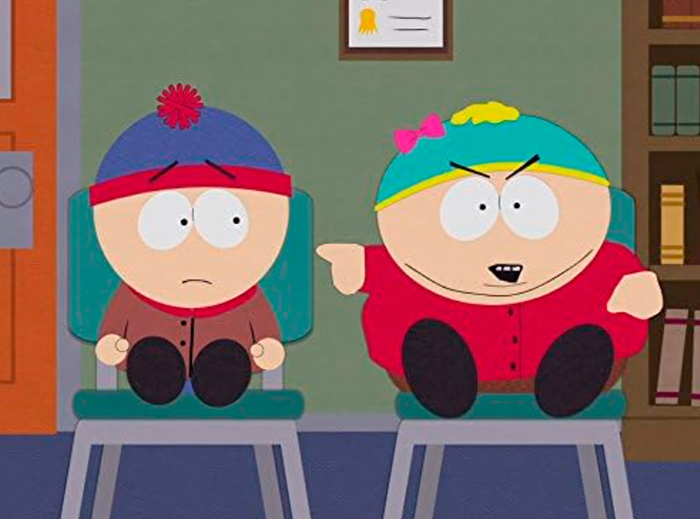 Animated characters Stan and Cartman from South Park, part of the show's Trump dig that angered fans. Animated characters Stan and Cartman from South Park, part of the show's Trump dig that angered fans.