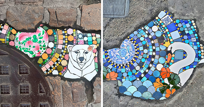 35 Damaged Sidewalks Transformed Into Captivating Art By Dijon-Based Artist