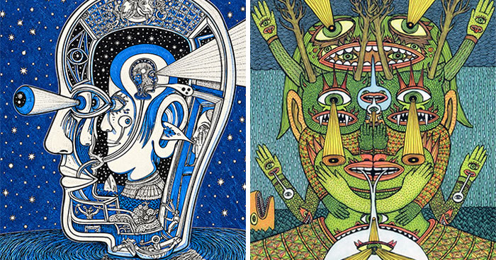 This Artist Created 64 Artworks That Blur The Lines Between Comics, Fantasy, And Folk Art